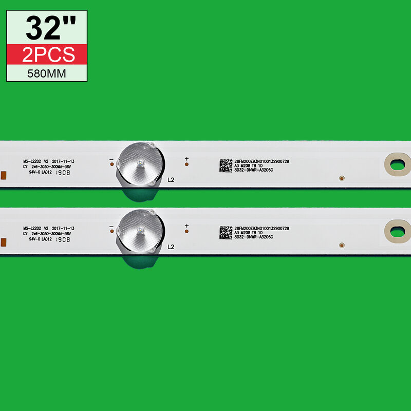 Tvs de led faixas de retroiluminação parede v1 v2 8d32-dnwr-a3206b 32 "led barras de tv cy 2 * réguas embutidas