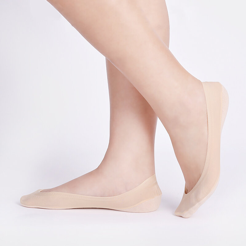 MIIOW 5คู่ถุงเท้าผู้หญิงฤดูร้อนซิลิโคนกันลื่นข้อเท้า Breathable ถุงเท้าผู้หญิง Anti-กลิ่นที่มองไม่เห็น...