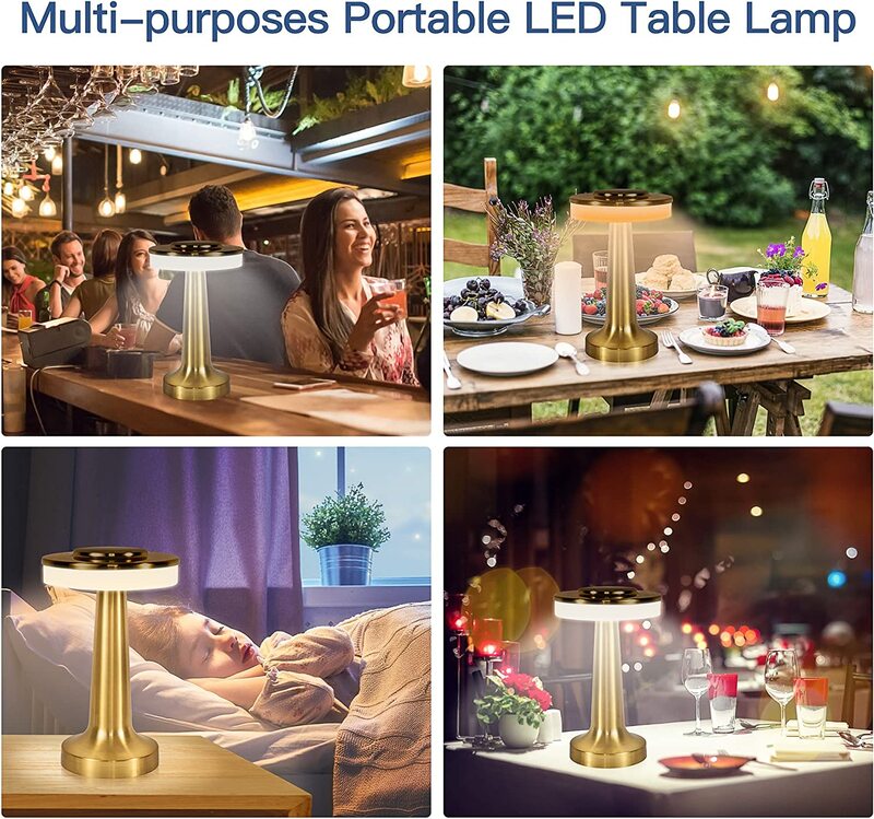 الرجعية طاولة بار مصباح LED اللمس الاستشعار اللاسلكية لمبة مكتب USB المحمولة ليلة ضوء أباجورة لمطعم بار القهوة غرفة نوم
