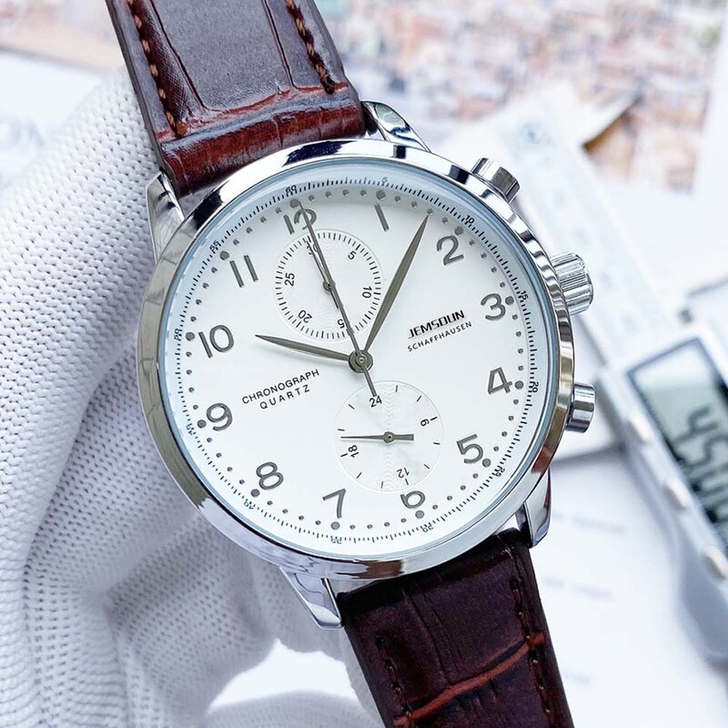 ใหม่ Original นาฬิกาชายแบรนด์เนมคลาสสิกสแตนเลสสตีลอัตโนมัติวันที่นาฬิกา Chronograph ควอตซ์ AAA นาฬิกา