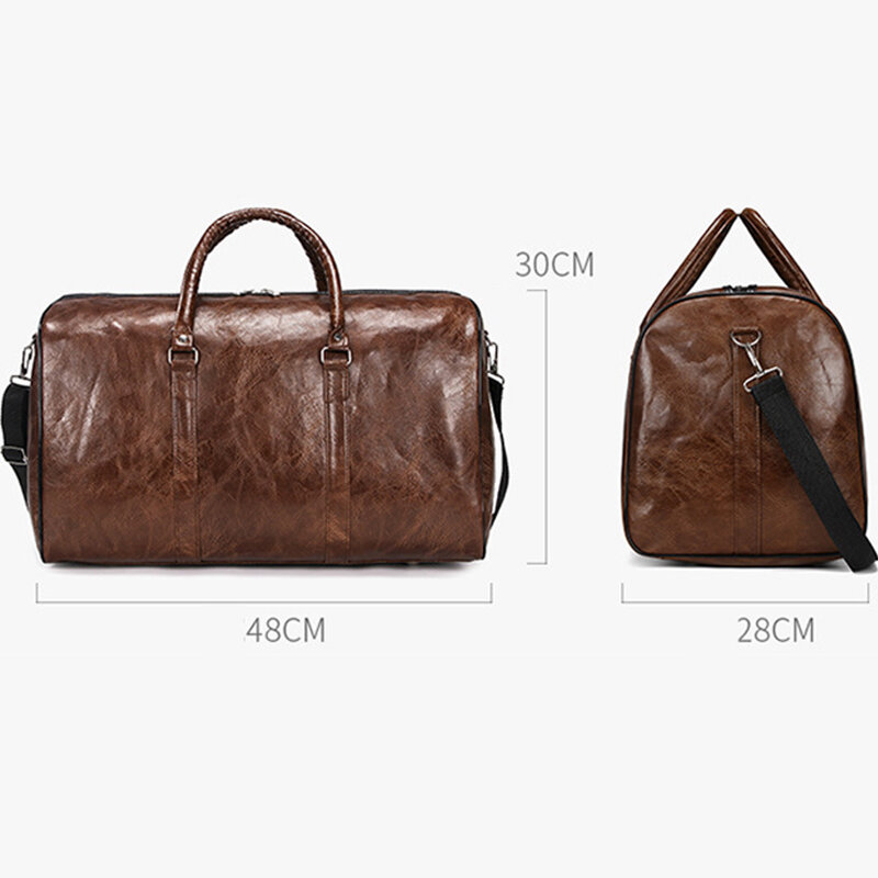 Large capacity Outdoor Short-distance Travel Bags Soft Pu Leather Women Duffel Bag Fashion Casual Men Sports Fitness Handbag