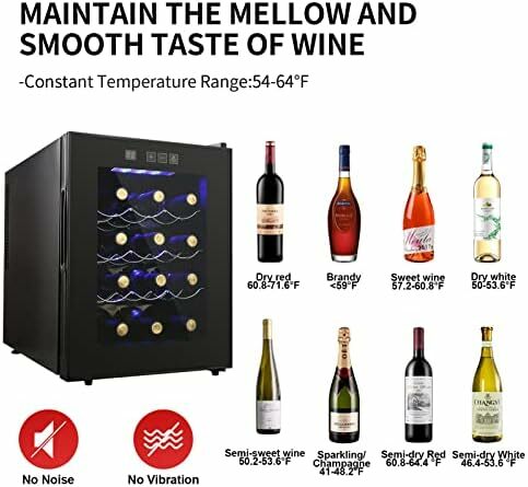 병 와인 쿨러 냉장고, 컴팩트 미니 와인 냉장고, 디지털 온도 제어, 조용한 작동, 열전 칠레