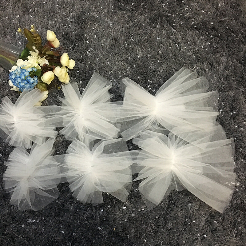 Tulle Wedding Sleeves White Black Puff Removable Sleeves Detachable Bridal Long Sleeves Wedding Arm Cover Decorate Bridal Gloves
