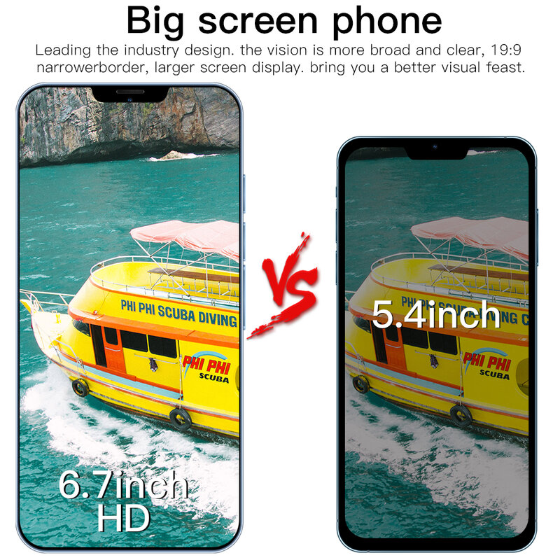 Ponsel Pintar I13 Pro Maks 6.7 Inci Layar Penuh 16GB + 1TB 5G Ponsel Celular 10 Core Ponsel Baru Versi Global