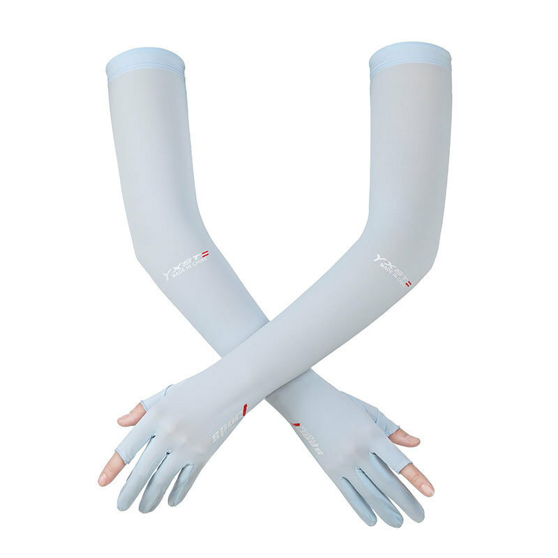 Солнцезащитные шелковые перчатки с защитой от УФ-лучей для женщин, Нескользящие открытые пальцы, высокоэластичные женские и мужские наружн...