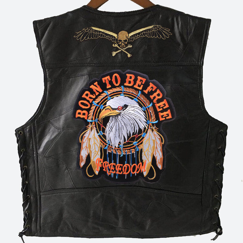 Fashion Men Leather Vest Biker Jacket Punk Retro Locomotive Genuine Sheepskin Motorcycle Sleeveless Vests Hip Hop Mens Clothing