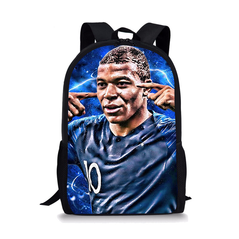Futebol-estrela-kylian mpappé sacos de escola para meninos meninas 3d impressão mochilas escolares crianças saco do jardim de infância mochila masculino criança mochil