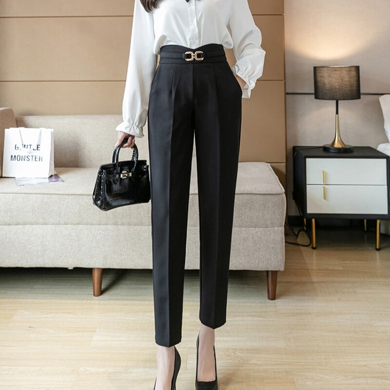Modne spodnie damskie spodnie garnitury nowe spodnie damskie wiosna Harajuku jesień nowe ubranie spodnie wysokiej talii szczupły nieregularny spodnie 570J