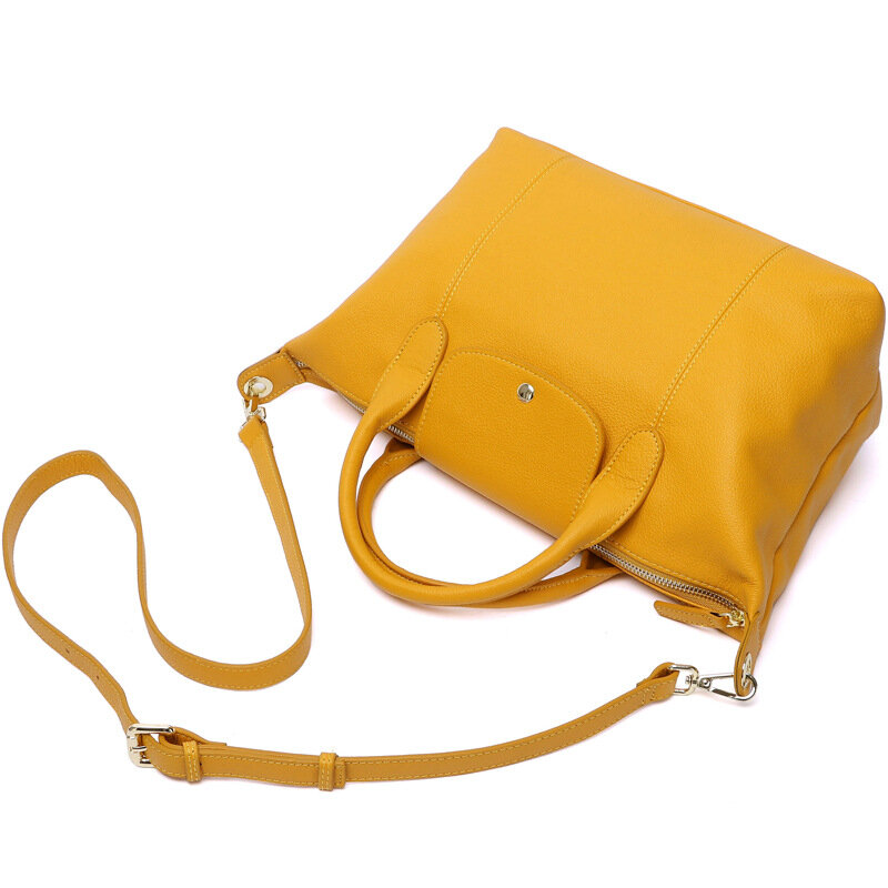 100% genuine leather bag tote bag luxury ladies shoulder bag female tote bag simple casual retro ladies shoulder bag