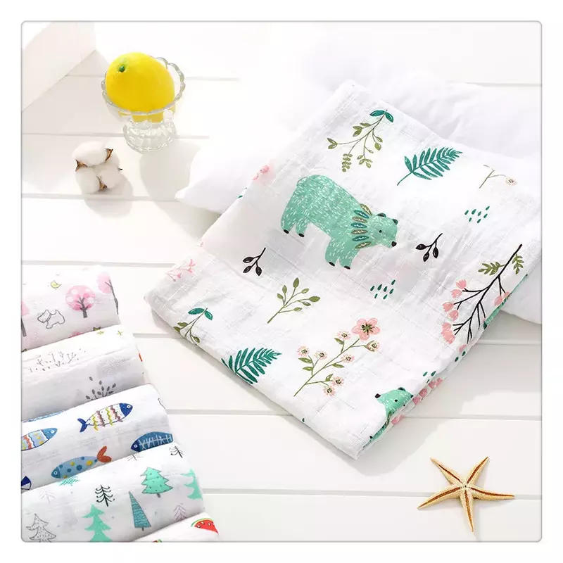 120cm*110cm Swaddle Blanket Baby Blanket Bamboo Muslin Blanket 120 Baby Blankets Newborn Blanket Swaddle Cotton
