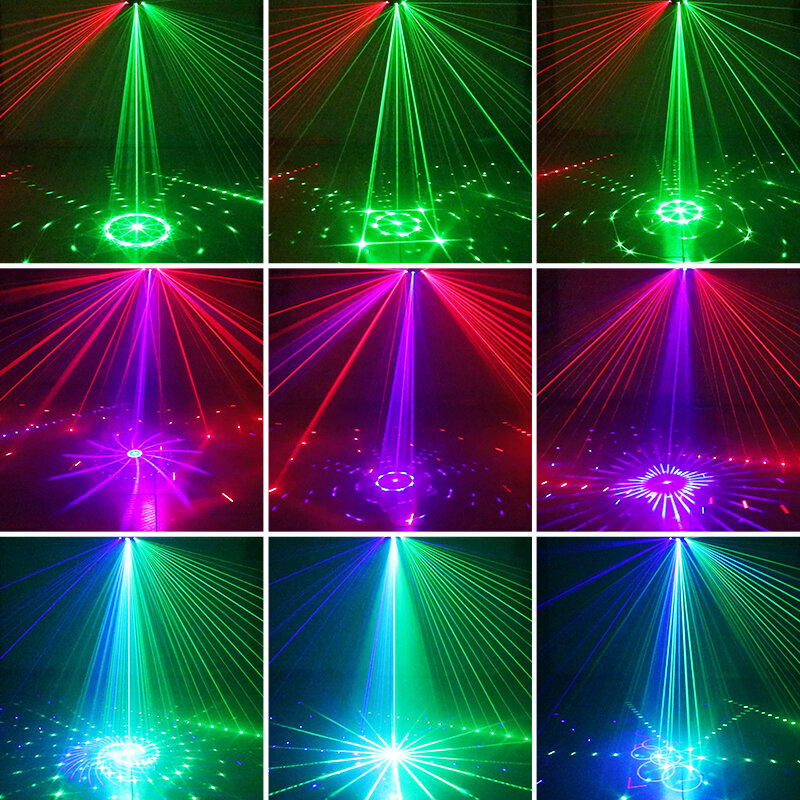 WUZSTAR-Lámpara Led láser DMX para iluminación de discoteca, controlador de voz, efecto de luces de fiesta musical para decoración del hogar y dormitorio
