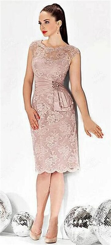 Элегантное платье для матери невесты с розами, кружевное вечернее платье большого размера до колена с короткими рукавами и бусинами, 2022