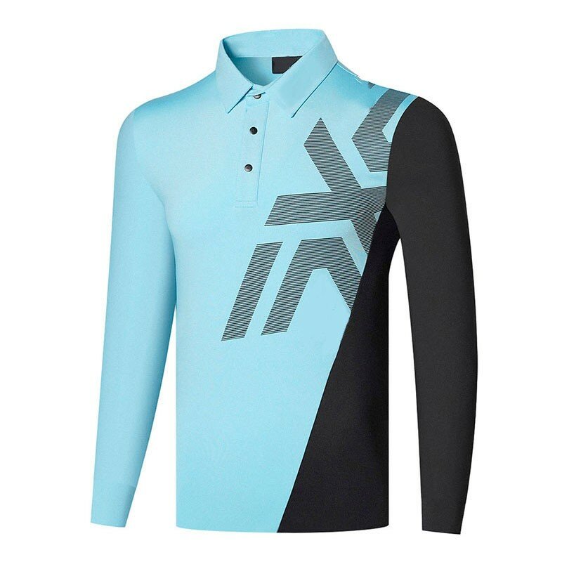 Golf Clothing Men's Sports and Leisure Golf Wear Outdoor Breathable Anti-pilling Polyester Quick Dry Long-sleeved T-shirt Polo