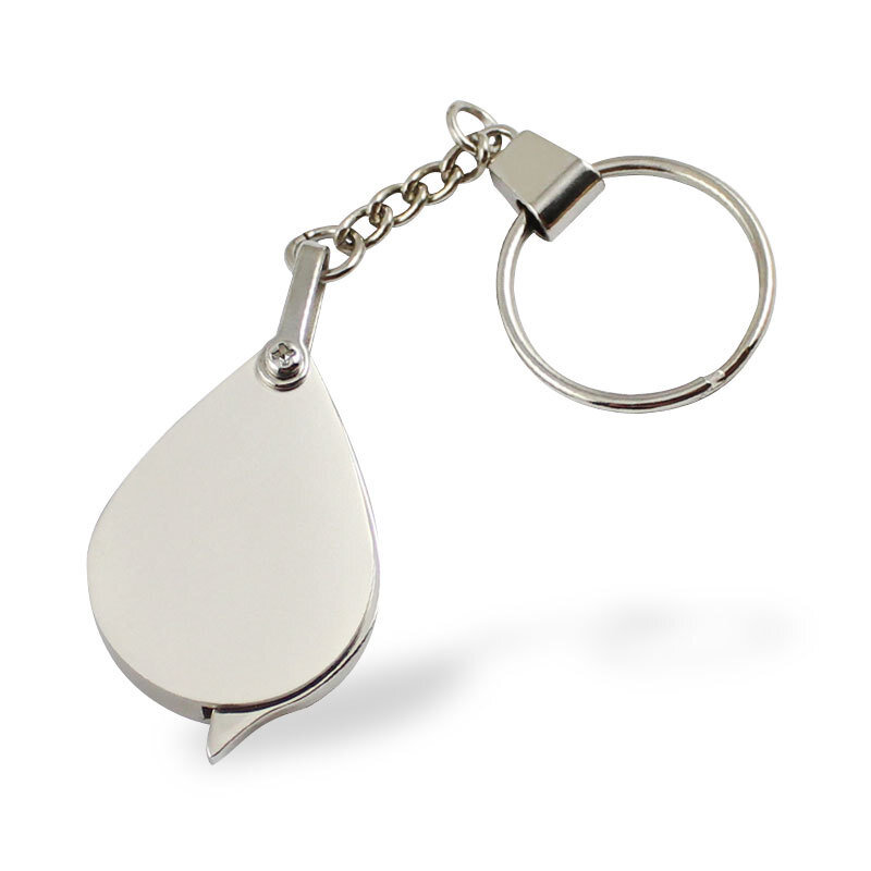 Porte-clé loupe de poche, loupe Portable, conception pliable lentille de verre optique cadre métallique léger