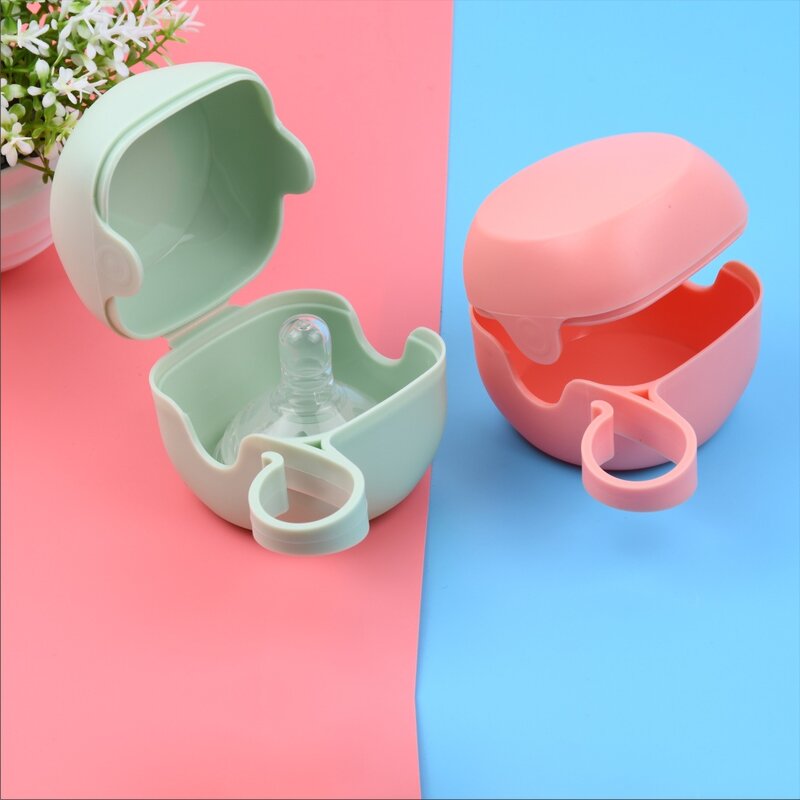 Food Grade Baby Soft Silicone Keep Pacifier Holder Soother Container Box Pacifier Case Pouch For Newborns Teat Accessories