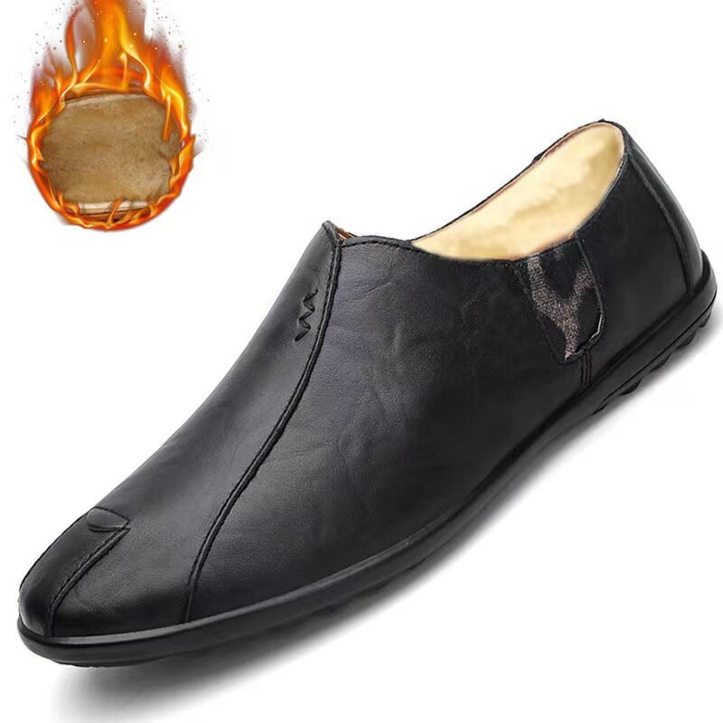 Zapatos informales de cuero para Hombre, mocasines transpirables sin cordones, de talla grande, marca de lujo, 2022