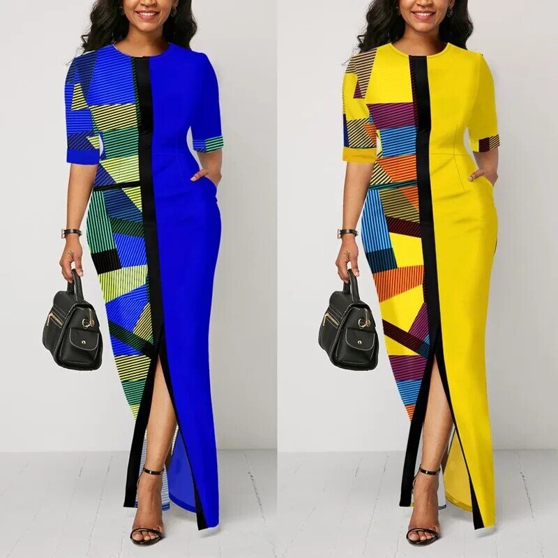 2022 africano vestido para as mulheres que imprimem roupas africanas verão impresso longo áfrica vestido roupas das senhoras