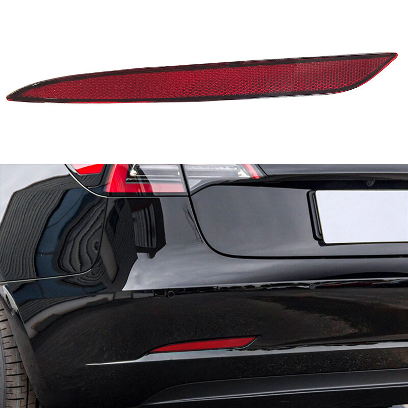 Adecuado para Tesla modelo 3, de parachoques trasero Reflector de luz, accesorios de punta de advertencia antiniebla