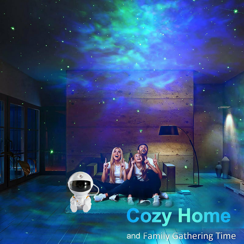 Proyectores de nube nebulosa de colores, reproductor de música Usb, luz nocturna de astronauta para dormitorio de niños, Lámpara decorativa para adultos, regalos románticos