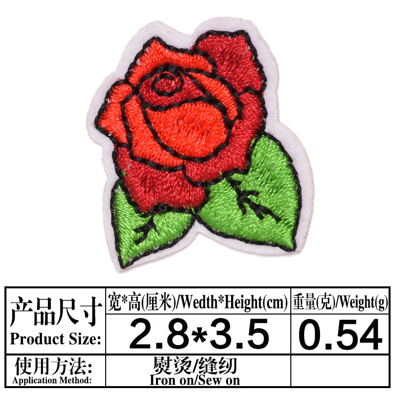 New Brand Roses Flowers Embroidery Ironing Patche Applique Sew Badge Craft Embroidered DIY For Clothes underwear Trousers Decor