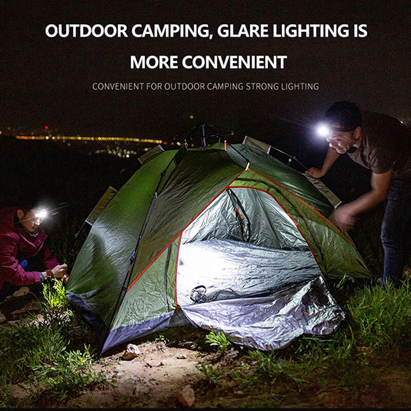 Mini lampe frontale Portable à LED COB, éclairage d'extérieur, idéal pour le Camping ou la pêche, vente en gros