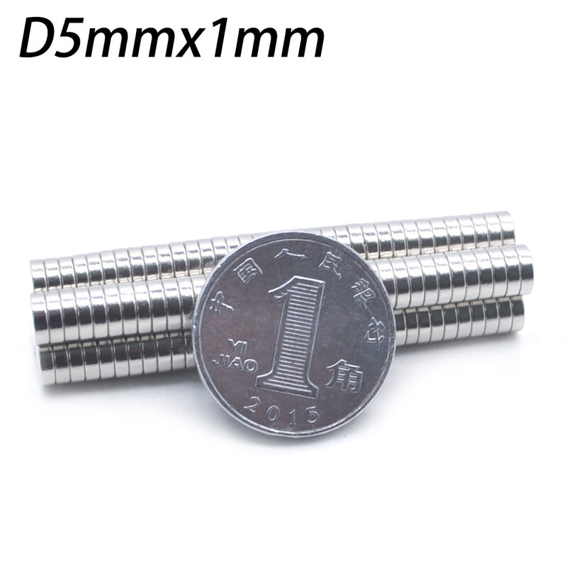 100 pz Mini piccolo magnete rotondo N35 5x1 5x1.5 5x2 5x3 5x4 5x5mm magnete al neodimio permanente NdFeB magneti potenti Super potenti