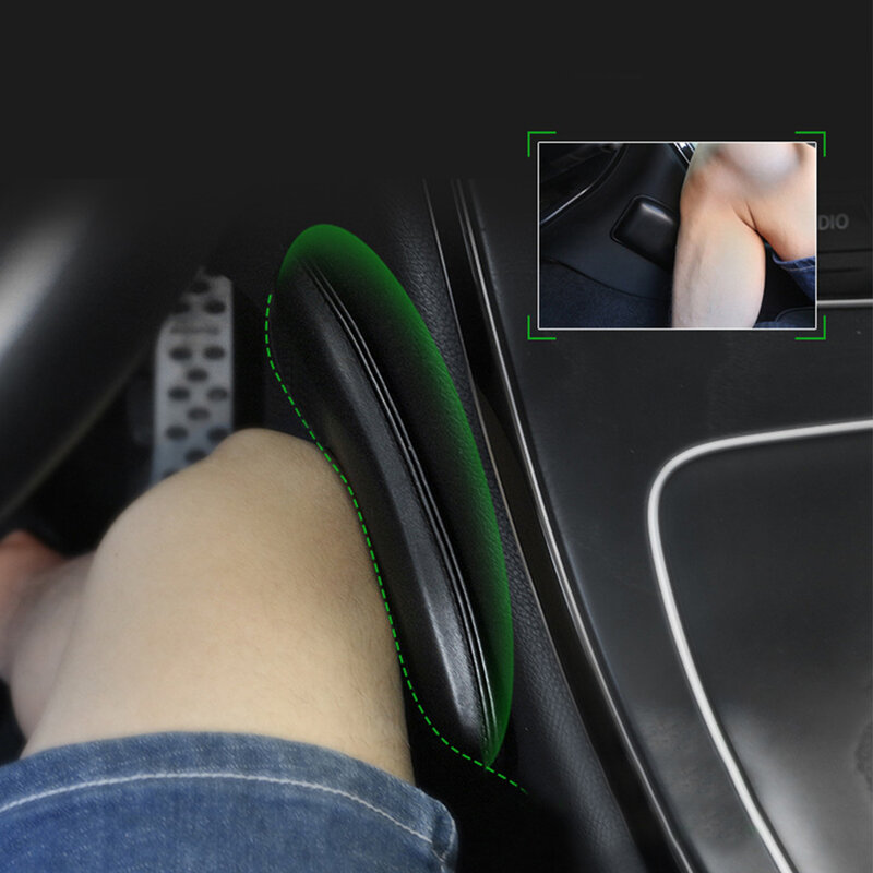 Leer Knie Pad Voor Auto Interieur Kussen Comfortabele Elastische Kussen Memory Foam Universele Dij Ondersteuning Accessoires 18X8.2cm