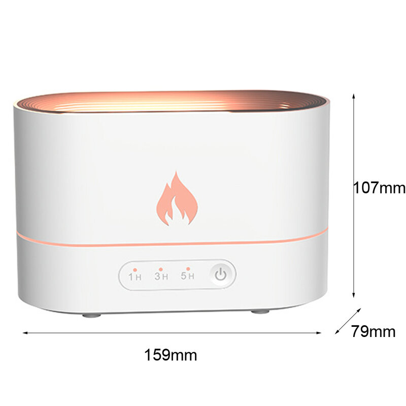 Umidificatore d'aria portatile spegnimento automatico con realistico nebulizzatore di fiamma diffusore di aromaterapia USB per la casa soggiorno SPA ufficio