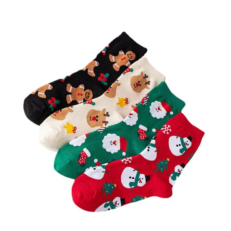 크리스마스 양말, 재미있는 산타 클로스 크리스마스 눈사람 양말, 귀여운 카와이 만화 동물 소녀, 귀여운 소설 크리스마스 선물 양말