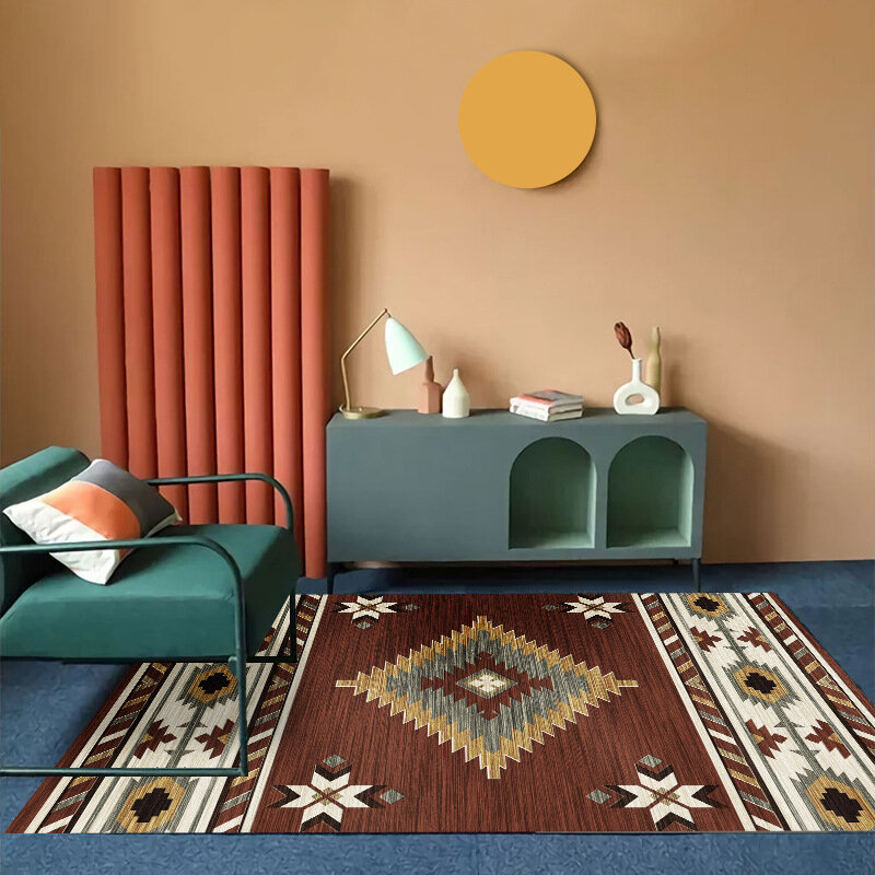Personalizado feito estilo étnico boêmio tapetes para sala de estar grande área tapete casa sofá mesa café marrocos decoração do quarto