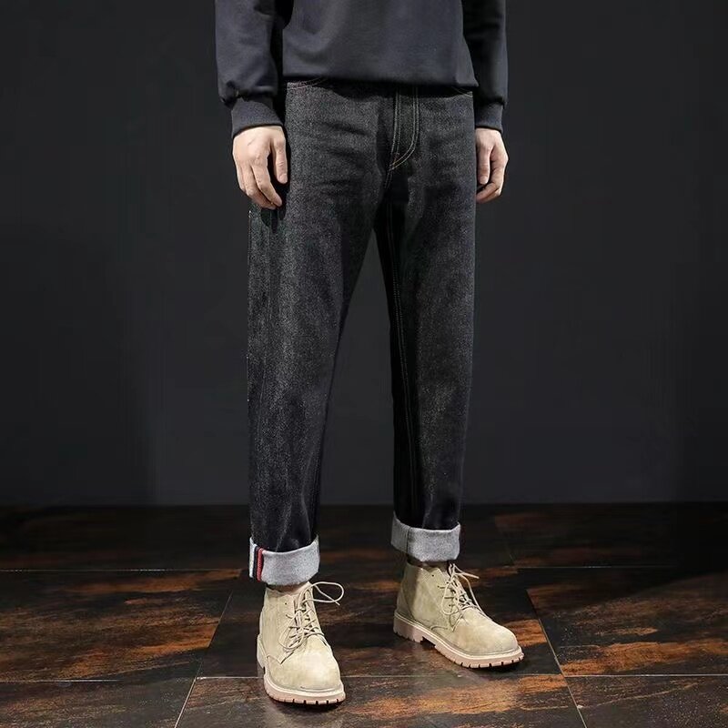 Джинсы Y2k мужские прямые в стиле ретро, повседневные свободные штаны в японском стиле 90-х с вышивкой в виде чайки, с цветами