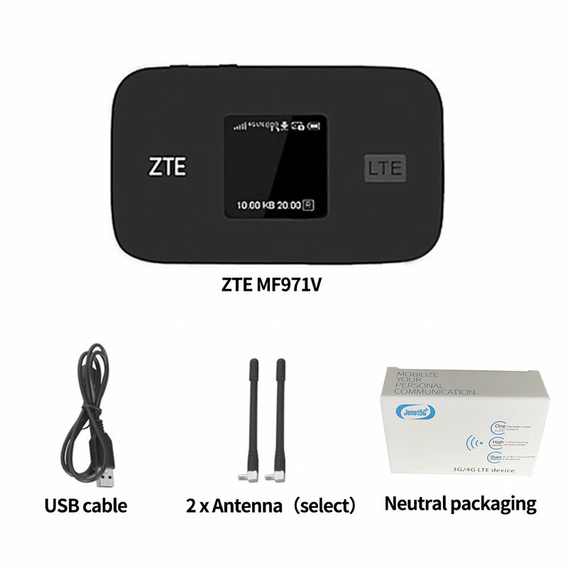 ปลดล็อกต้นฉบับ300Mbps ZTE MF971V Cat6 WiFi Router 4G LTE B1/2/3/4/5/7/8/17/12/20/28 TDD B38/40