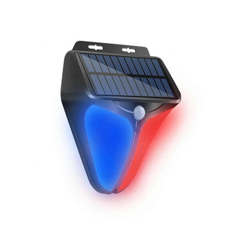 Alarm luar ruangan, untuk sirene Alarm dengan Sensor gerakan dan lampu Alarm tenaga surya nirkabel dengan pencahayaan tenaga surya