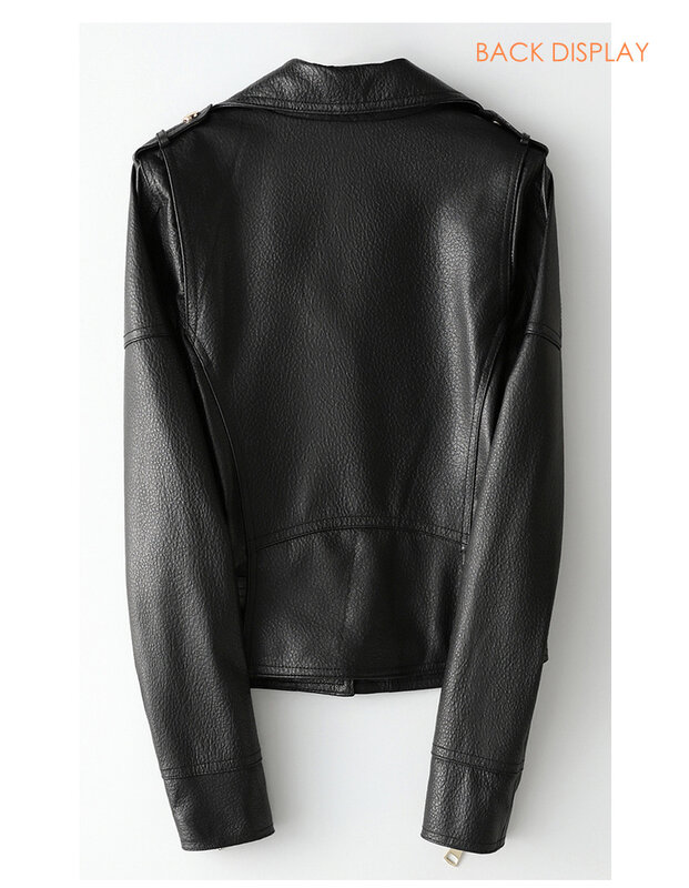 YR-패션 레이디 정품 가죽 재킷, 세련되고 트렌디한 빈티지 양가죽 모터 재킷 무료 배송