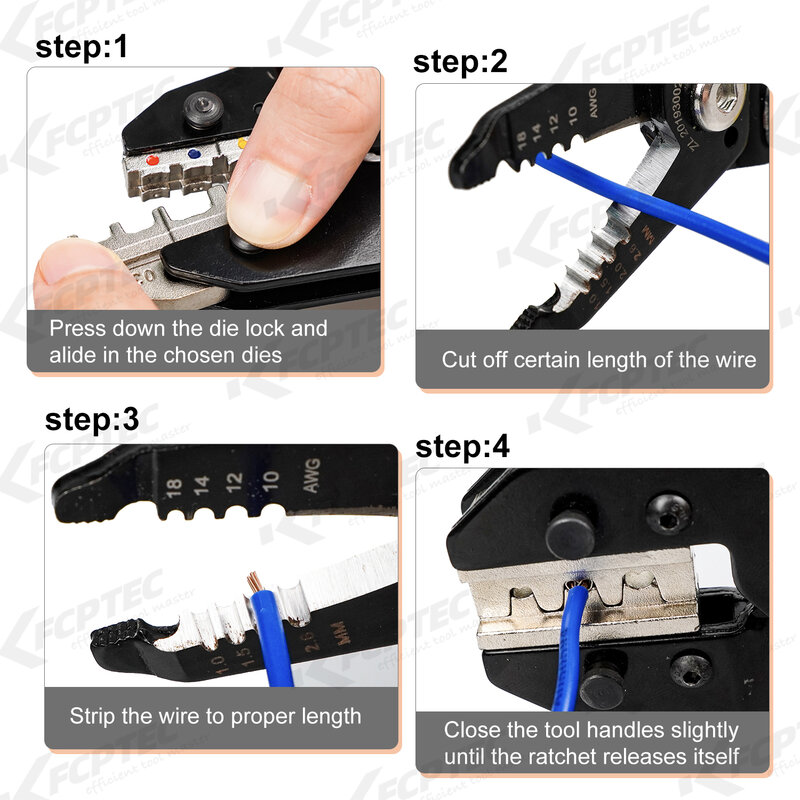 8 Pcs Tool Set Met Doos Krimptang Eenvoudig Vervangen Hand Tool Sets Crimp Kit Multi-Tool Voor Krimpen alicate Prensa Terminal