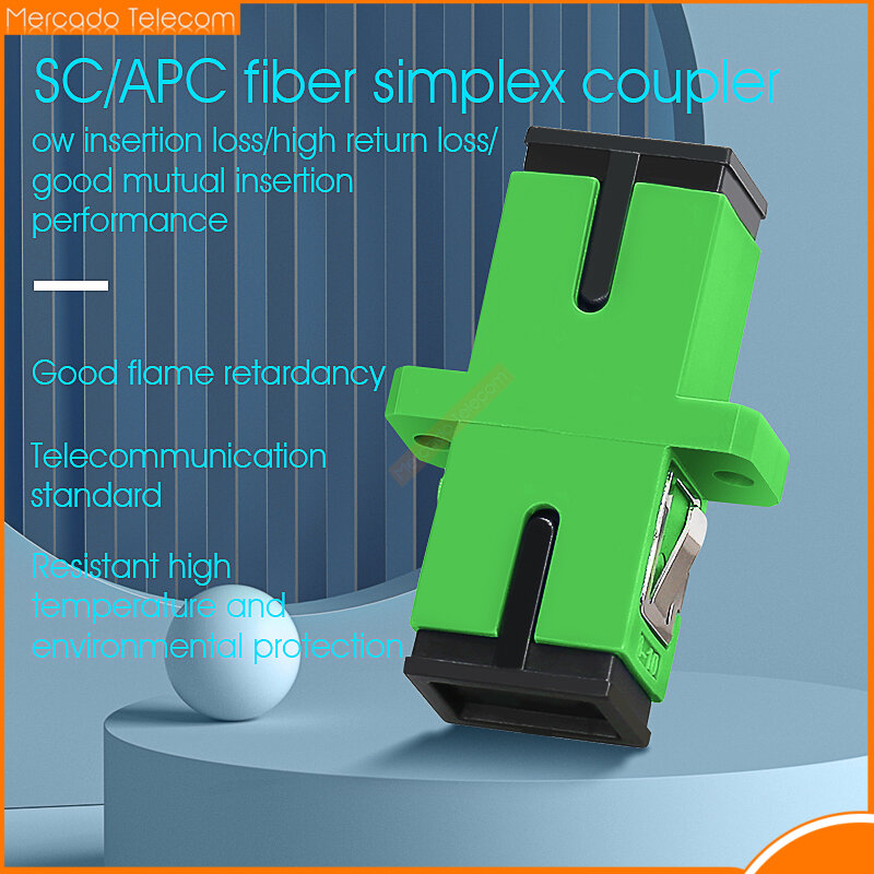 300Pcs SC APC Simplex ไฟเบอร์ออปติกอะแดปเตอร์ SC APC Fiber Coupler SC Fiber หน้าแปลนจัดส่งฟรี