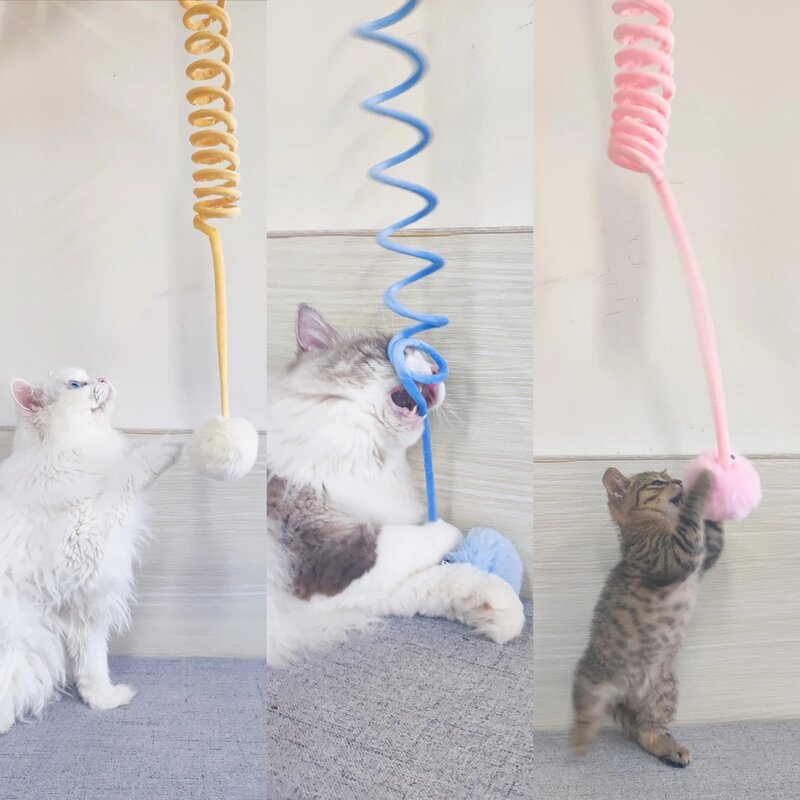 Wool Cat Toy Funny Self-hey Hanging Door Automatic Scratch Rope Cat Stick Eagle Cat Interactive Cat automatic Toy Supplies