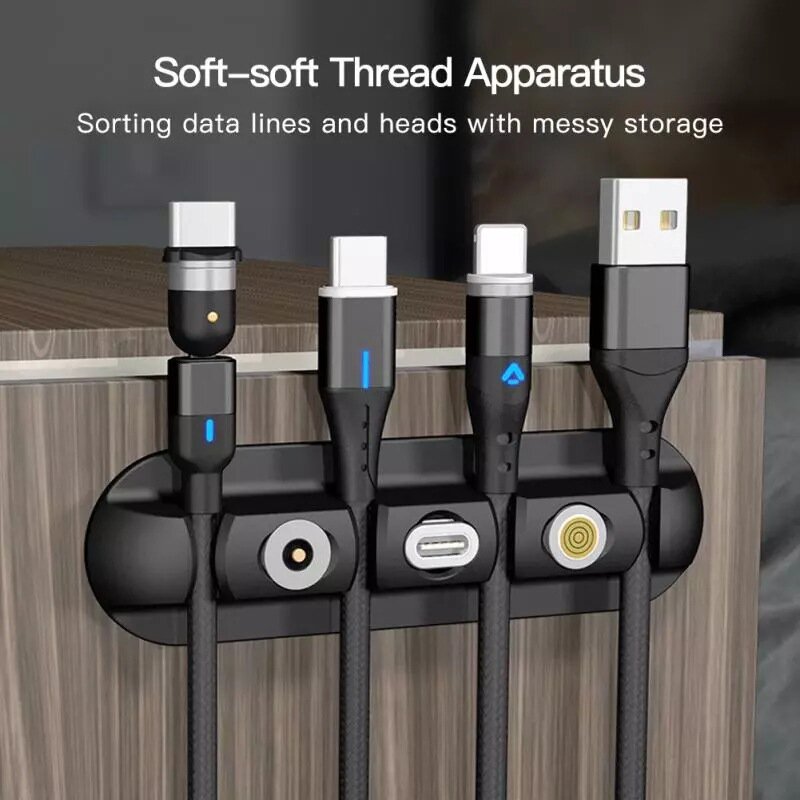 Kabel Organizer & Magnetische Plug Storage Case Siliconen Usb Kabelhaspel Flexibele Kabel Management Clips Voor Home Office Auto Netjes