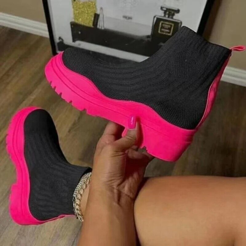 2022 kobiet buty trampki płaskie buty damskie Vulcanize Chunky Sneakers skarpety damskie trampki Slip On buty kobieta Zapatillas Mujer