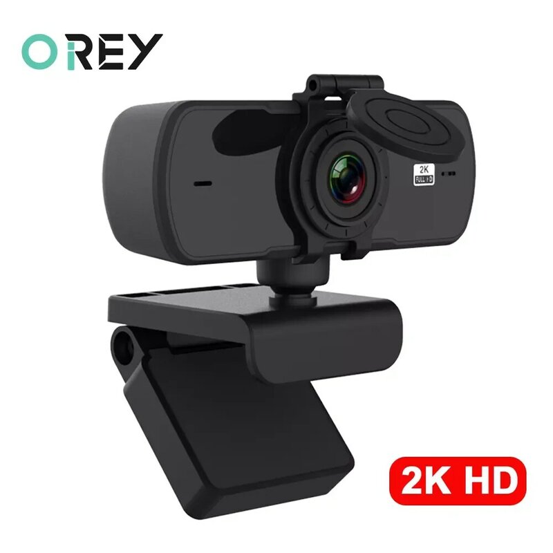 Caméra Web autofocus avec microphone pour ordinateur, PC et Mac, appareil photo et vidéo portable pour YouTube avec port USB, Webcam 2K Full HD 1080P