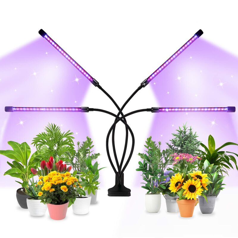 تنمو أضواء للنباتات الداخلية الطيف الكامل ، 80 المصابيح ضوء النبات للنباتات الداخلية مع 3/9/12H الموقت