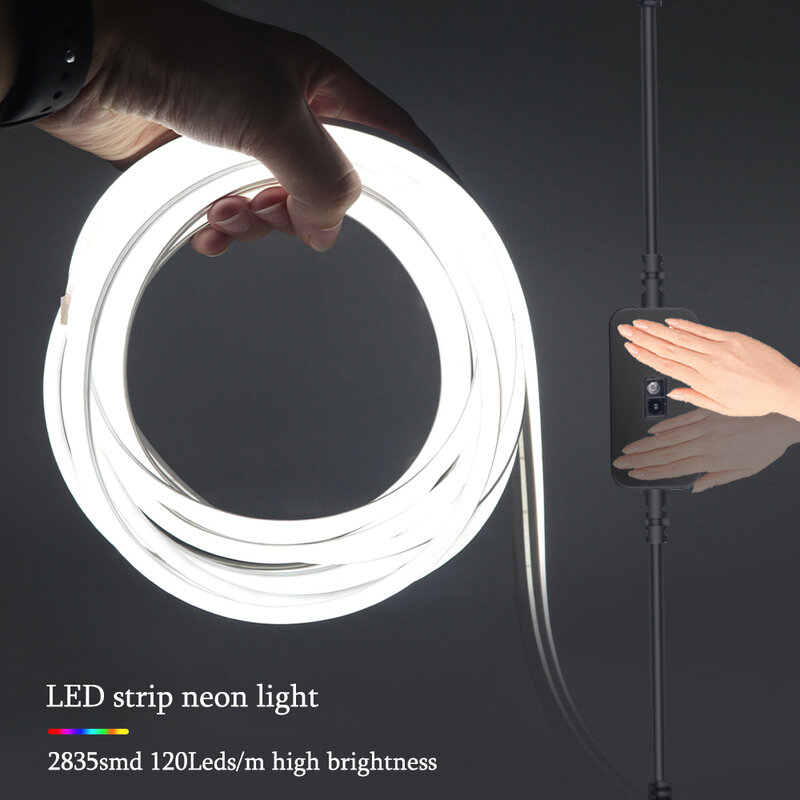 Handsweep LED Strip Light 12V 2835 Flexible Neon Light 120Leds IP67 Waterpoof LED Tape Neon Sign with Adapter Neon Rope Light