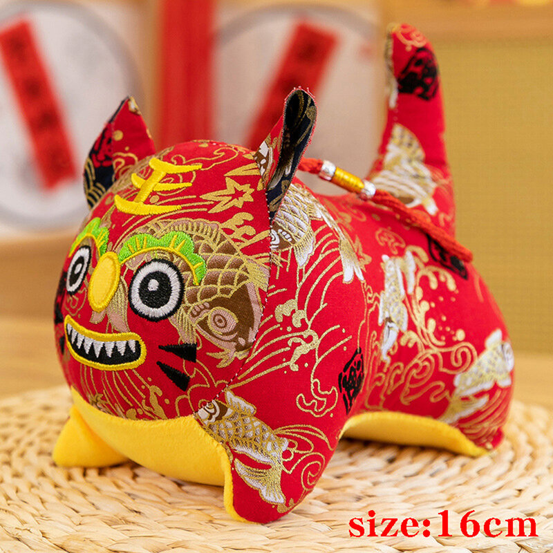 16cm 2022 capodanno cinese Tiger Spring Festival decorazioni per feste PP Cotton Plush Doll decorazioni per regali di capodanno cinese