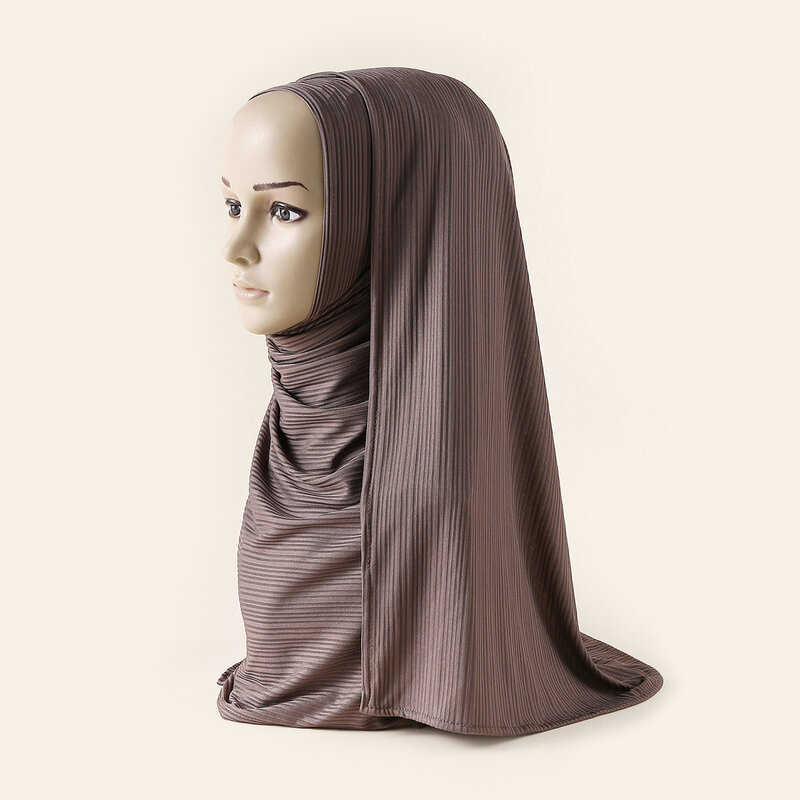 이슬람 인스턴트 Hijab 헤드 랩 스카프 여성 패션 롱 코튼 저지 터번 이슬람 레이디기도 Headscarf 머리띠 헤어 캡