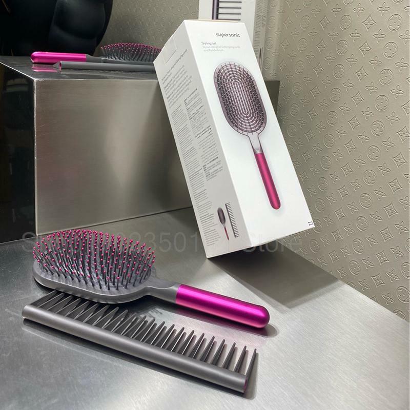 Original For Dyson 2Pcs Comb Scalp Massage Airbag Hairbrush Wet Curly Detangle Hair Brush for Salon Hairdressing Styling Tools