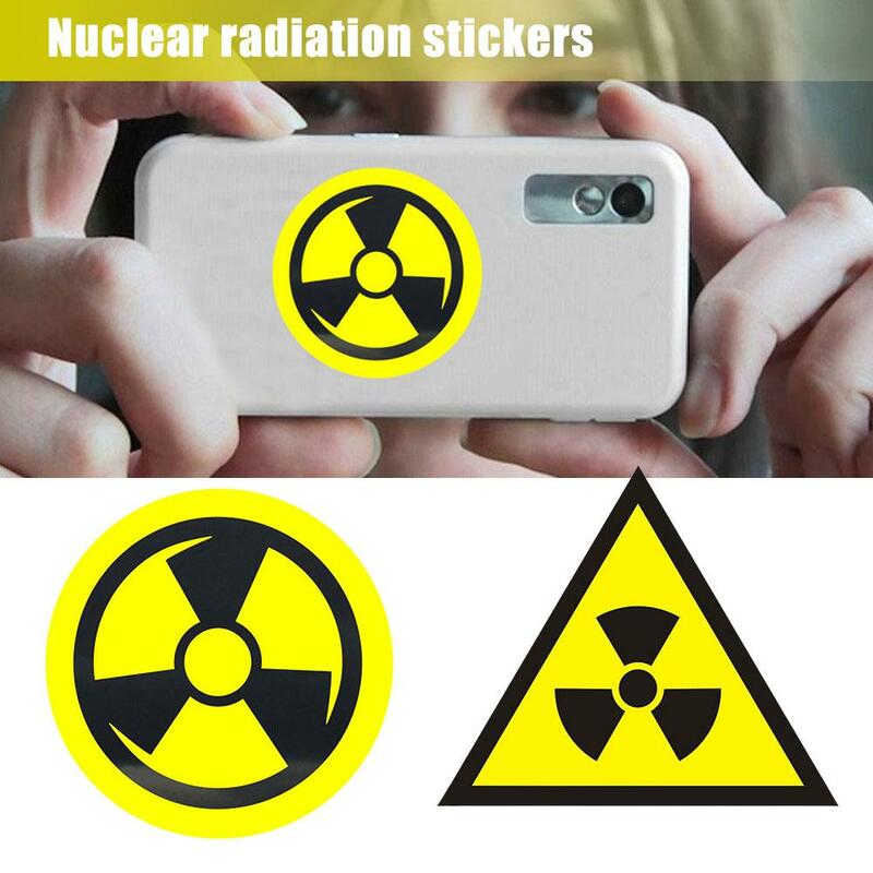 1 Pcs 8cm/3.15 Inch Nuclear Radiation Self-adhesive Tablet Stickers Decoration Sticker Easy To Circular Triangle And Tear S N8U2