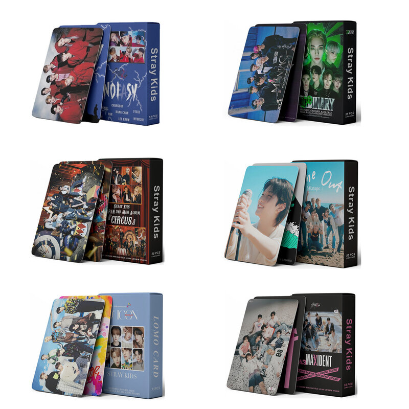 Kpop idol 55 pçs/set lomo cartões stray crianças ateez photocards foto cartão postal para fãs coleção