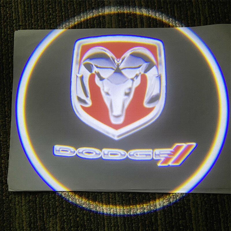 2 sztuki projektor laserowy Shadow Light z Logo bezprzewodowy samochód drzwi Led dla Dodge Charger SRT chriser Caravan kaliber Chrysler