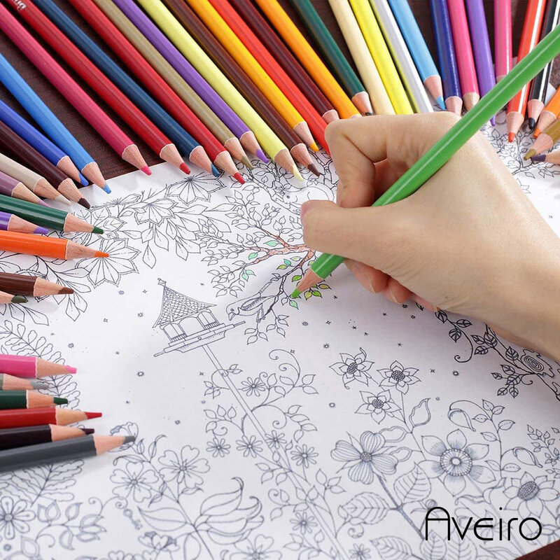Brutfuner-lápices de colores profesionales Macaron, conjunto de bolígrafos de dibujo de acuarela de madera para la escuela, suministros de arte, regalo de cumpleaños, 50 colores