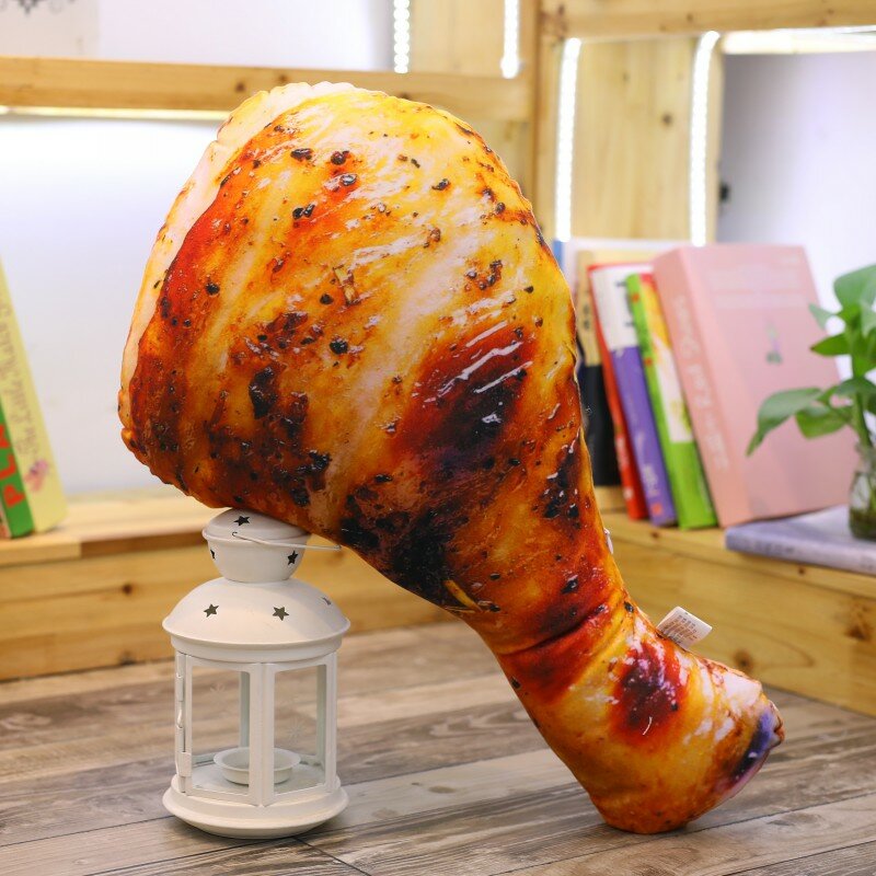 Frango perna simulação comida estilo vida real frango perna brinquedo pintainho asa baqueta alimentos assado frito travesseiro almofada presentes de aniversário
